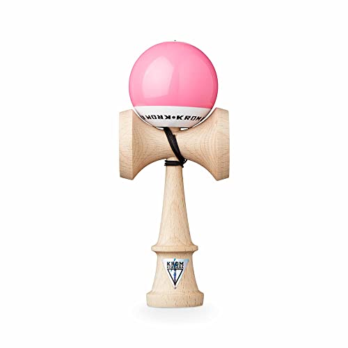 KROM Original Kendama aus Holz für Anfänger und Fortgeschrittene - POP LOL Pink - Geschicklichkeitsspiel für draußen und drinnen - Holzspielzeug mit Schnur und Ball von KROM