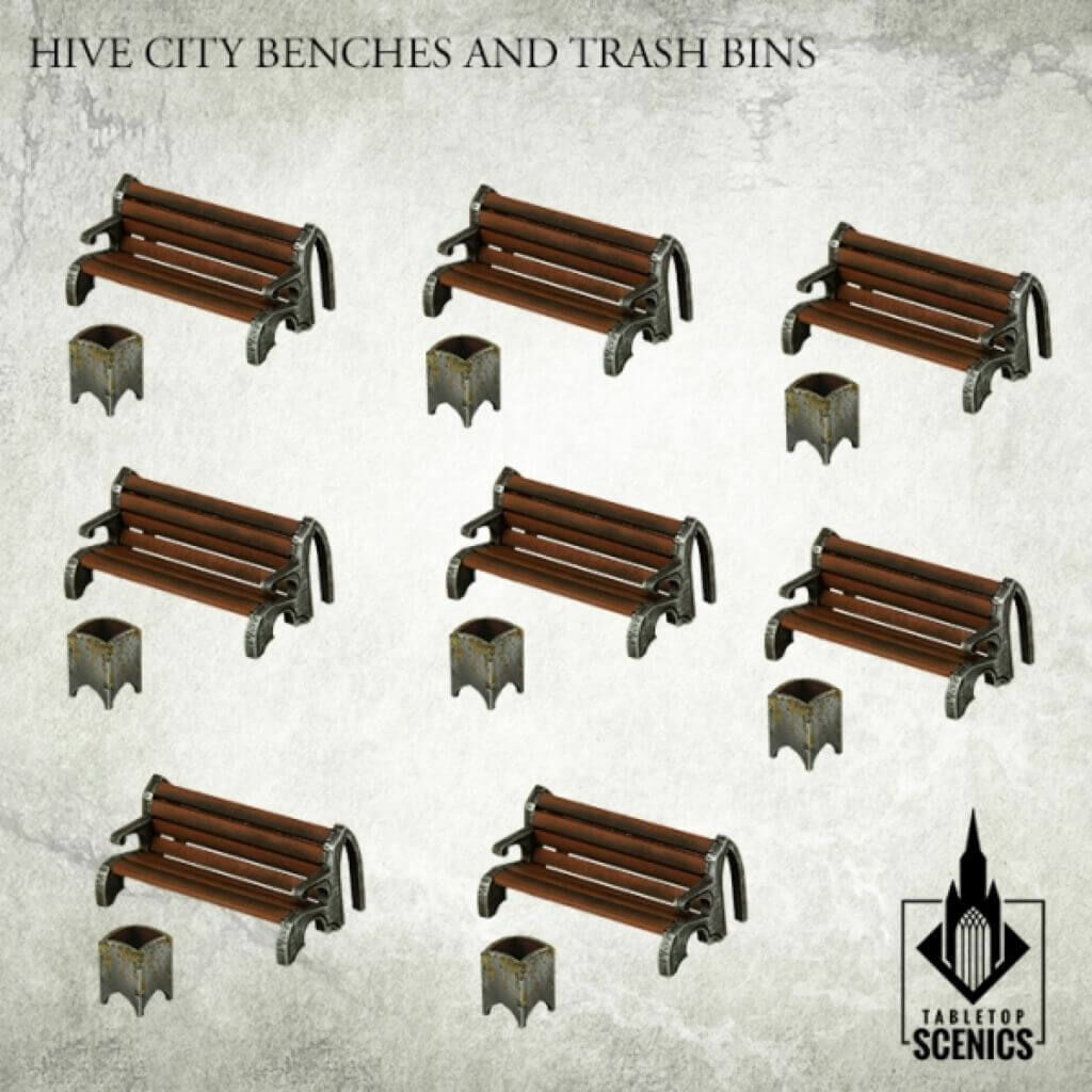 Hive City Benches & Trash Bins Hive City Benches & Trash Bins von Kromlech