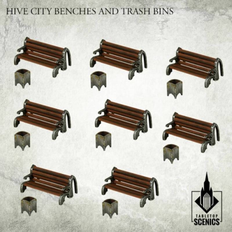 'Hive City Benches & Trash Bins' von Kromlech