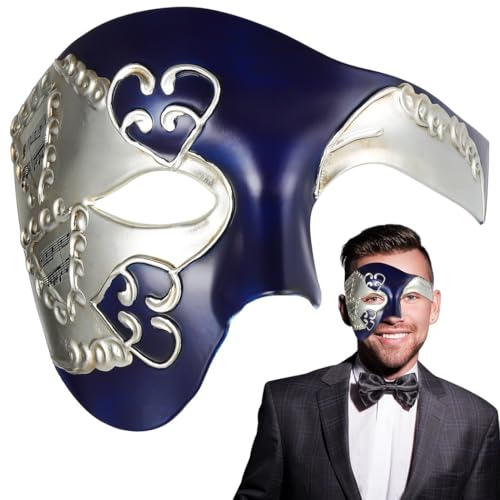 Phantommaske für Halloween-Kostümparty, leichte venezianische Phantommaske, Halbgesichtsballmaske mit Bändern, bequeme Maskerade Maske von Kronabelle