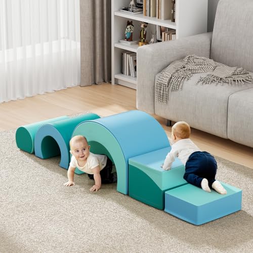 Krovtoy XL Softbausteine Riesenbausteine Schaumstoffbausteine Großbausteine Kinder Schaumstoff bausteine Mehrfarbig (5-teiliges Set - Hellblau) von Krovtoy