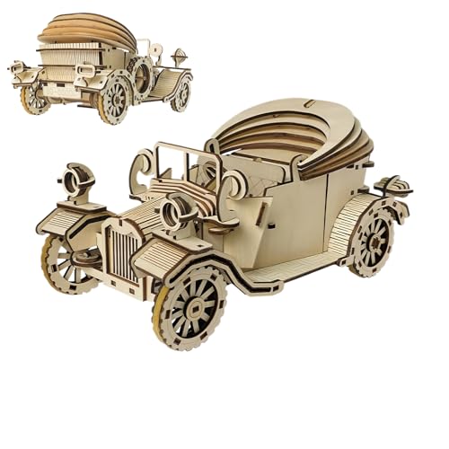 Krujecnt 3D Holzpuzzle Auto Für Erwachsene - Holzfahrzeug Modellbausatz,Sammelbares Retro Geduldspiel Bauen Geschenk Zu Feiertag Geburtstag Weihnachten Festtag Halloween Krujecnt 3D Holzpuzzle Auto Für Erwachsene - Holzfahrzeug Modellbausatz,Sammelbares Retro Geduldspiel Bauen Geschenk Zu Feiertag Geburtstag Weihnachten Festtag Halloween von Krujecnt