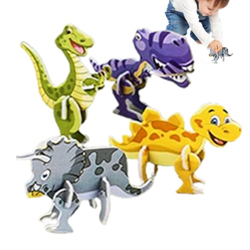 Krujecnt 3D-Tierpuzzles für Kinder, 3D-Puzzles für Erwachsene - Pädagogische Dinosaurier-Puzzles 10 Stück,3D-Puzzles Tiermodelle, Sammlerstück-Modellbausätze für Erwachsene, von Krujecnt