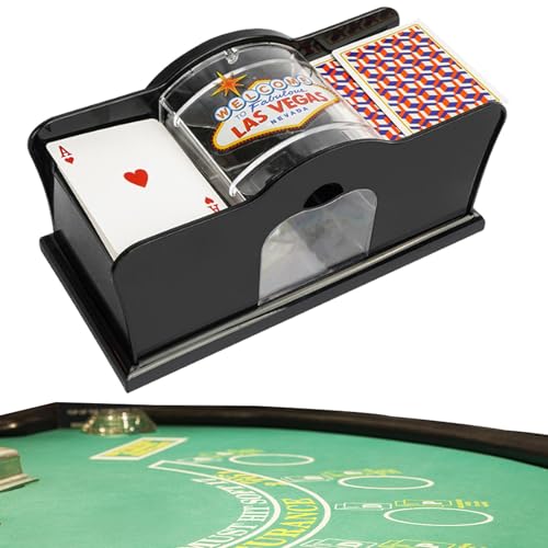 Krujecnt Card Shuffler 2 Deck, Card Shuffler Handbuch - Pokertisch-Mischmaschine | 2 Decks mit Kartenhaltern, einfacher handgekurbelter System-Kartenmischer für Blackjack Poker Texas Krujecnt Card Shuffler 2 Deck, Card Shuffler Handbuch - Pokertisch-Mischmaschine | 2 Decks mit Kartenhaltern, einfacher handgekurbelter System-Kartenmischer für Blackjack Poker Texas von Krujecnt