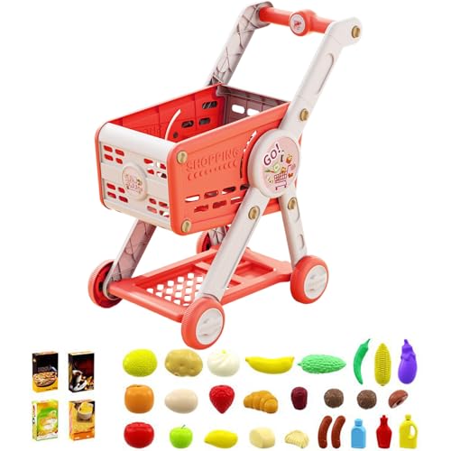 Krujecnt Einkaufswagen Spielzeug Mit Rädern - Kinder Einkaufswagen Spielzeug Set - Lernspielzeug Für Mädchen Ab 1 Jahr Zum Rollenspiel Im Supermarkt Und Puppenhaus Krujecnt Einkaufswagen Spielzeug Mit Rädern - Kinder Einkaufswagen Spielzeug Set - Lernspielzeug Für Mädchen Ab 1 Jahr Zum Rollenspiel Im Supermarkt Und Puppenhaus von Krujecnt