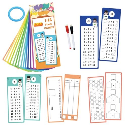 Krujecnt Flash -Karten -Multiplikation, Multiplikation FlashCard,Multiplikationstischkarten | Doppelseitiges Spielzeug mit 2 trockenen Stiften für die Lernstufe des Kindes von Krujecnt