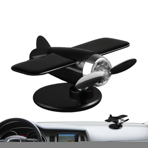 Krujecnt Flugzeug-Solar-Spinner, solarbetriebenes Hubschrauber-Modell, Dekoration, Sonnenbetriebene Armaturenbrett-Figur für Tisch, Schreibtisch, Zuhause, , Schreibtisch im Innenbereich von Krujecnt