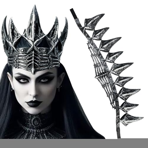 Krujecnt Krähenkrone, Krähenkrone für Frauen,Cosplay Krone Gothic Kopfschmuck - Gothic Kopfbedeckung Kostümzubehör Krone Cosplay für Frauen und Mädchen von Krujecnt