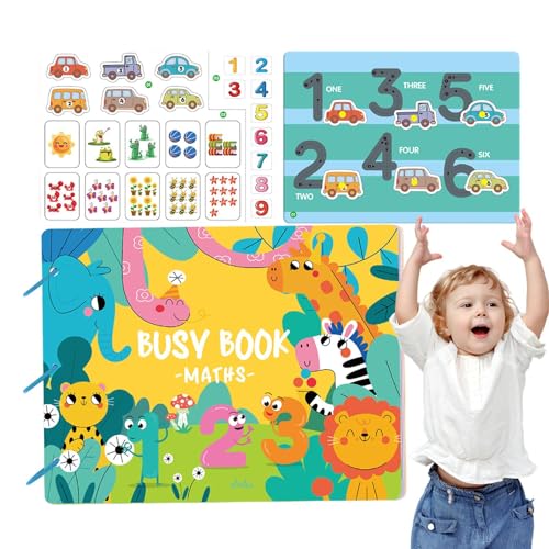 Krujecnt Lernbuch, Leise-Montessori-Bücher | Wiederverwendbares Stickerbuch zum Thema Lebenskompetenzen | Vorschulspielzeug, pädagogisches kognitives Montessori-Spielzeug für frühes Lernen, von Krujecnt