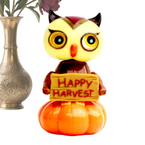 Krujecnt Solar Spielzeug | -Eulen Solartanzfigur | Tanzfigur Sammelfigur Gruselige Deko Für Schreibtisch Büro Fenster Halloween Party Zuhause Erwachsene Mädchen von Krujecnt