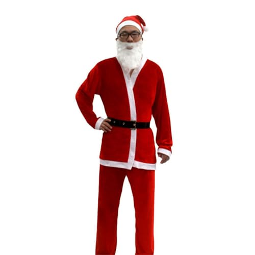 Ksikdeg 3/4/5/6/7-teiliger Weihnachtsmannanzug für Erwachsene, Lederstiefelkleid/Oberteil, Hose, rot, Weihnachtsmann-Kostüm, Weihnachten, Party, Cosplay Ksikdeg 3/4/5/6/7-teiliger Weihnachtsmannanzug für Erwachsene, Lederstiefelkleid/Oberteil, Hose, rot, Weihnachtsmann-Kostüm, Weihnachten, Party, Cosplay von Ksikdeg