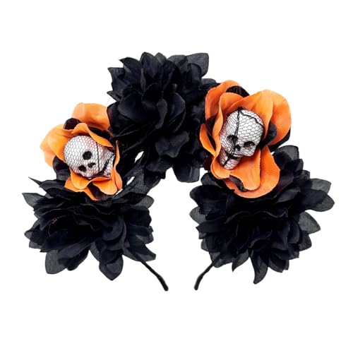 Ksikdeg Der Deads Kopfstücksschädel Blumenkronstirnband Halloween Cincos Des Mayoes Party Kostüme Für Frauengeschenke von Ksikdeg