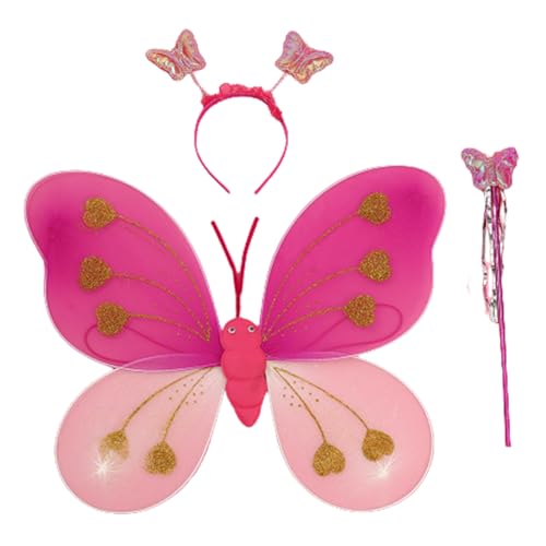Ksikdeg Feenkostüm-Set für Mädchen, Kindergeburtstag, Alter 3–6 Jahre, inklusive Feenflügel-Feen-Zauberstab, Schmetterlings-Stirnbänder Ksikdeg Feenkostüm-Set für Mädchen, Kindergeburtstag, Alter 3–6 Jahre, inklusive Feenflügel-Feen-Zauberstab, Schmetterlings-Stirnbänder von Ksikdeg