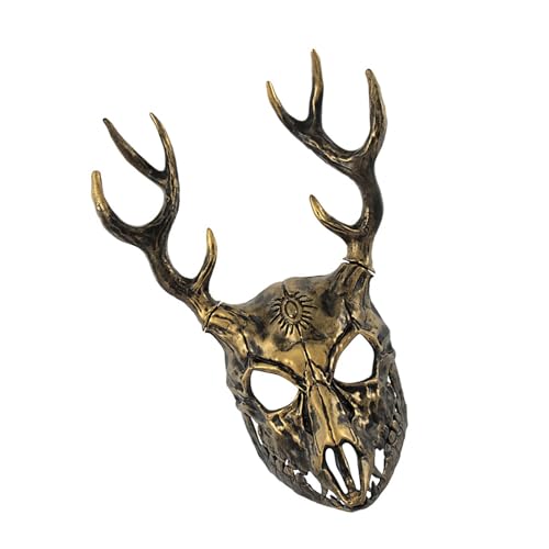 Ksikdeg Geweih Halloween Kostüm Rentier Hirsch Kopf Maskerade Vollgesicht für Party von Ksikdeg