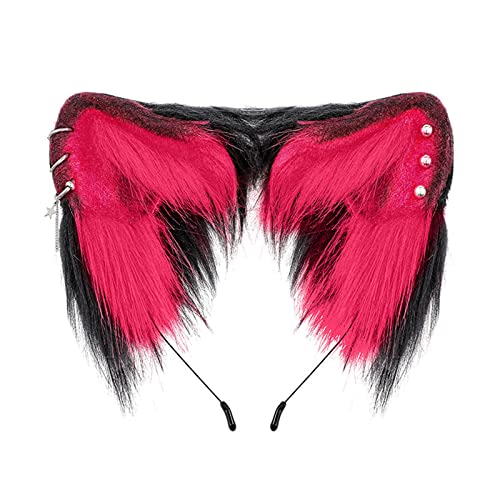 Ksikdeg Haarreif in Punk-Ohr-Form, mit Ohren, Nieten, Haarreifen für Erwachsene, Cosplay, Live-Übertragung, Party, Kopfschmuck Ksikdeg Haarreif in Punk-Ohr-Form, mit Ohren, Nieten, Haarreifen für Erwachsene, Cosplay, Live-Übertragung, Party, Kopfschmuck von Ksikdeg