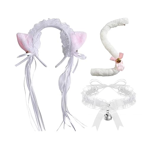 Ksikdeg Katzen Kostüm Set Katzen Ohren Stirnband Kopfschmuck Katzen Schwanz Spitze Choker Halloween Kostüme Tier Cosplay Party Requisiten Ksikdeg Katzen Kostüm Set Katzen Ohren Stirnband Kopfschmuck Katzen Schwanz Spitze Choker Halloween Kostüme Tier Cosplay Party Requisiten von Ksikdeg