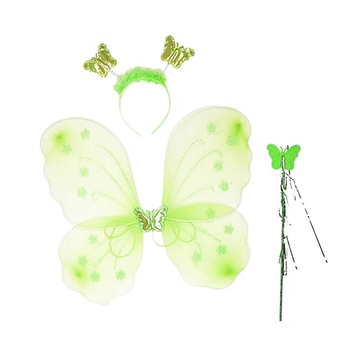 Ksikdeg Traumhafte Fee Prinzessin Zauberstab Schmetterling Flügel Stirnband Geburtstag Party Halloween Cosplay Kostüm Requisiten Geschenke, grün Ksikdeg Traumhafte Fee Prinzessin Zauberstab Schmetterling Flügel Stirnband Geburtstag Party Halloween Cosplay Kostüm Requisiten Geschenke, grün von Ksikdeg