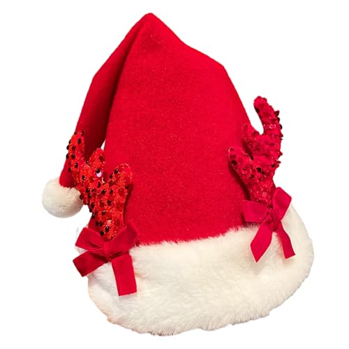 Ksikdeg Weihnachtsmütze für Erwachsene, winddicht, traditionelle rote und weiße Farbe, Weihnachtsmannmütze für Teenager, Neujahrsgeschenke Ksikdeg Weihnachtsmütze für Erwachsene, winddicht, traditionelle rote und weiße Farbe, Weihnachtsmannmütze für Teenager, Neujahrsgeschenke von Ksikdeg