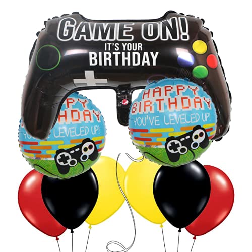 Geburtstagsballons 18 Stück Videospiel Party Ballons Groß Gamepad Folienluftballon Gamecontroller Luftballon Gamer-Ballon für Geburtstag Gaming Thema Partyzubehör Set für Junge Geburtstagsparty von Ksopsdey