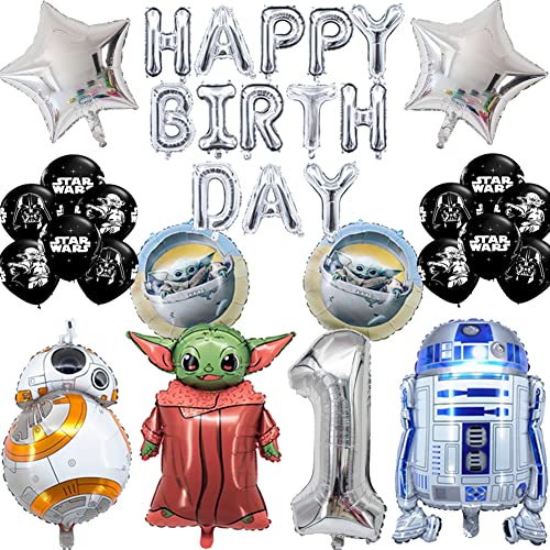 Ksopsdey Yoda Geburtstag Dekoration, Yoda Geburtstag Party Dekoratio, Yoda Dekoration für die 1. Geburtstagsfeier, Yoda Dekorationen für Latexballons, Aluminiumfolienballons von Ksopsdey