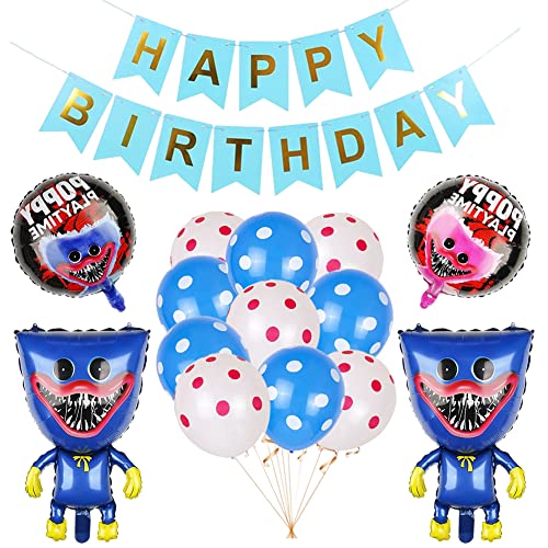 Poppy Playtime Thema Geburtstag Dekoration Luftballons, 15 Stück Poppy Playtime Geburtstag Dekorationen Folienballons, Poppy Playtime Motto Party Supplies für Kinder von Ksopsdey