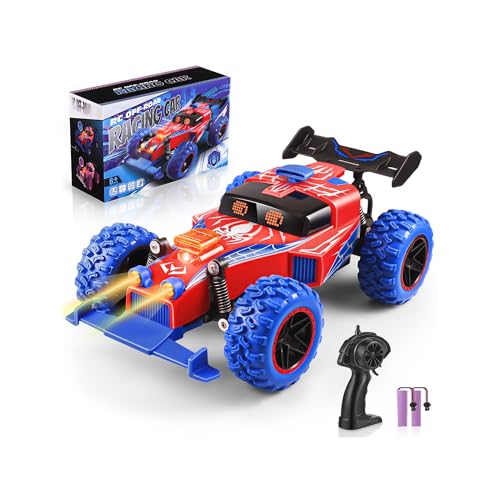 Kssvzz Spider Ferngesteuertes Auto, 2,4 GHz RC Monster Truck für Kinder mit LED Lichtern, 1:18 All Terrain RC Auto mit 2 Batterien, Spielzeug Geschenk Xmas für Jungen Mädchen im Alter von 3-12 Jahren Kssvzz Spider Ferngesteuertes Auto, 2,4 GHz RC Monster Truck für Kinder mit LED Lichtern, 1:18 All Terrain RC Auto mit 2 Batterien, Spielzeug Geschenk Xmas für Jungen Mädchen im Alter von 3-12 Jahren von Kssvzz