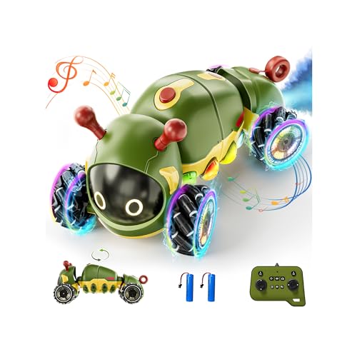 RC Monster Truck für Kinder, 2,4 GHz Ferngesteuerter Roboter Raupe mit Nebel & Licht, Krabbelndes Insekt Auto mit Musik, All Terrain, 360° Drehung, Weihnachts Geschenk für Jungen und Mädchen ab 3+ von Kssvzz