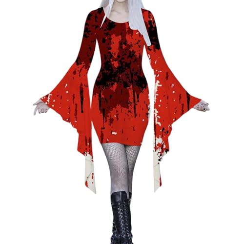 Kswlwccpp 2025 Fledermaus Kostüm Damen - Halloween Kostüm Gruselig Vampir Blutige Hexenkostüm Gothic Erwachsene Halloweenkostüme Cosplay Halloween Kleid Für Frauen S-XXL Kswlwccpp 2025 Fledermaus Kostüm Damen - Halloween Kostüm Gruselig Vampir Blutige Hexenkostüm Gothic Erwachsene Halloweenkostüme Cosplay Halloween Kleid Für Frauen S-XXL von Kswlwccpp
