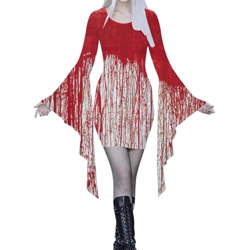 Kswlwccpp 2025 Fledermaus Kostüm Damen - Halloween Kostüm Gruselig Vampir Blutige Hexenkostüm Gothic Erwachsene Halloweenkostüme Cosplay Halloween Kleid Für Frauen S-XXL Kswlwccpp 2025 Fledermaus Kostüm Damen - Halloween Kostüm Gruselig Vampir Blutige Hexenkostüm Gothic Erwachsene Halloweenkostüme Cosplay Halloween Kleid Für Frauen S-XXL von Kswlwccpp