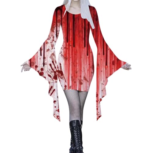 Kswlwccpp 2025 Fledermaus Kostüm Damen - Halloween Kostüm Gruselig Vampir Blutige Hexenkostüm Gothic Erwachsene Halloweenkostüme Cosplay Halloween Kleid Für Frauen S-XXL Kswlwccpp 2025 Fledermaus Kostüm Damen - Halloween Kostüm Gruselig Vampir Blutige Hexenkostüm Gothic Erwachsene Halloweenkostüme Cosplay Halloween Kleid Für Frauen S-XXL von Kswlwccpp