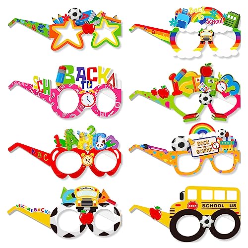 Ktnyl 24 Stück Einschulung Deko Set, Schulkind Brille, Einschulung Deko Party Brillen, Schulanfang Brille, für Foto Requisiten und Schulanfang Party von Ktnyl