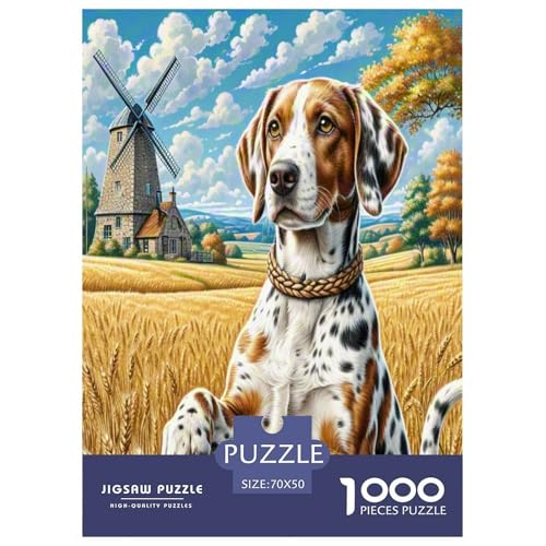 Deutscher kurzhaariger Zeiger Puzzles 1000-teilige Schwer Puzzle Spielzeug Lernspiel Impossible Herausforderungsspielzeug Für Erwachsene Kinder 70x50cm/1000pcs von KuangGeKG
