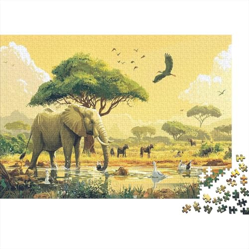 Elefant 1000 Teile Puzzle, Puzzles Für Erwachsene, 1000 Teile Puzzlespiel Für Jugendliche & Erwachsene Puzzlespiel Puzzel 1000pcs (75x50cm) von KuangGeKG