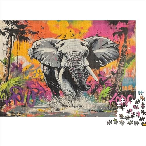 Elefant Puzzles1000 Teile, Puzzle Für Erwachsene, Geschicklichkeitsspiel Für Die Ganze Familie, Klassische Puzzle,Geburtstagsgeschenk Erwachsenen Puzzlespiel Puzzel 1000pcs (75x50cm) von KuangGeKG