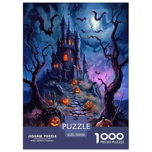 Halloween Dorf Puzzle 1000-teilige Schwer Puzzle Spielzeug Lernspiel Impossible Herausforderung Spielzeug Für Erwachsene Und Kinder in Bewährter 70x50cm/1000pcs von KuangGeKG