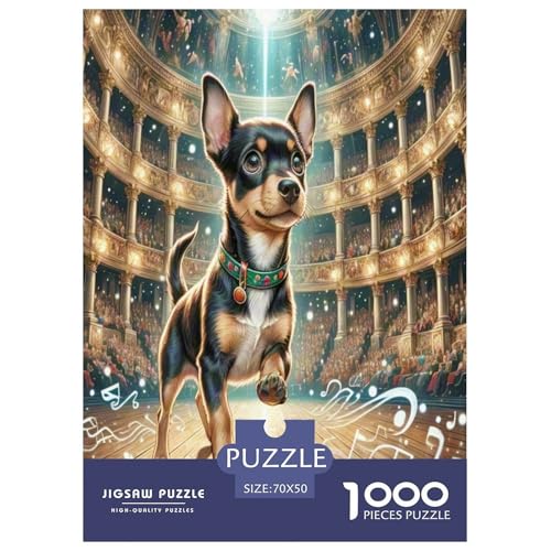 Miniatur Pinscher Puzzles 1000 Teile Schwer Puzzle Spielzeug Lernspiel Impossible Herausforderungsspielzeug Für Erwachsene Und Kinder Ab 12 Jahren 70x50cm/1000pcs von KuangGeKG