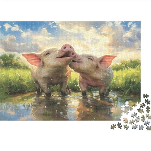 Schwein Puzzle 1000 Teile Erwachsene Puzzles Für Erwachsene Klassische Puzzles 1000 Teile Erwachsene Puzzlespiel Schwer Pädagogisches Spielzeug Erwachsene Kinder Puzzel 1000pcs (75x50cm) von KuangGeKG