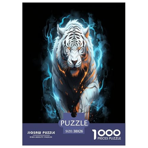 Tiger Puzzles 1000 Teile Schwer Puzzle Spielzeug Lernspiel Impossible Herausforderung Spielzeug Für Erwachsene Und Kinder Ab 14 Jahren 38x26cm/1000pcs von KuangGeKG