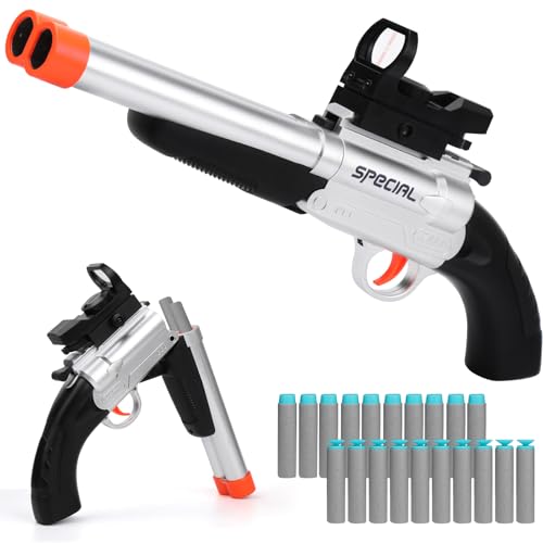 Kufanda Spielzeug Pistole, Spielzeugpistole Doppelläufige Eva Schaumstoff Blaster Gun Schrotflinte für Drinnen und Draußen,Kinder Geburtstags für Kindergeschenke und Erwachsene ab 8 Jahren (Silber) Kufanda Spielzeug Pistole, Spielzeugpistole Doppelläufige Eva Schaumstoff Blaster Gun Schrotflinte für Drinnen und Draußen,Kinder Geburtstags für Kindergeschenke und Erwachsene ab 8 Jahren (Silber) von Kufanda
