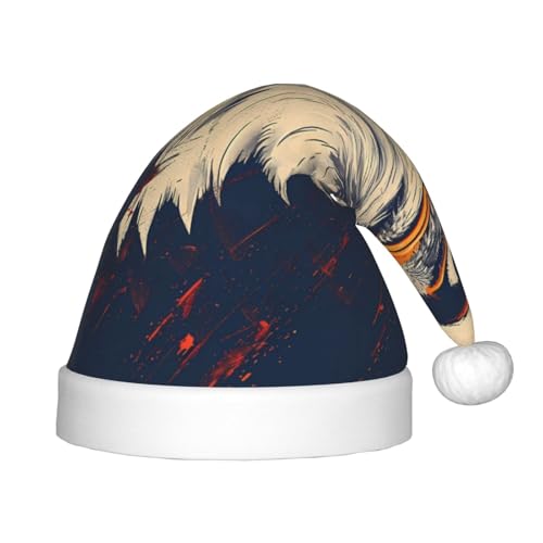 Kuilepa American Bald Eagle A Print Nikolaushut, Weihnachtsmütze für Kinder, bequeme Unisex-Weihnachtsmützen für Weihnachten, Neujahr, Feiertage, Partyzubehör von Kuilepa