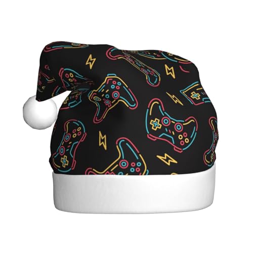Kuilepa Bunte Weihnachtsmütze mit Spieltreiberdruck, Weihnachtsmannhut, Weihnachtsmütze für Erwachsene, verdickte Weihnachtsmannmützen für Weihnachten, Neujahr, Zubehör Kuilepa Bunte Weihnachtsmütze mit Spieltreiberdruck, Weihnachtsmannhut, Weihnachtsmütze für Erwachsene, verdickte Weihnachtsmannmützen für Weihnachten, Neujahr, Zubehör von Kuilepa