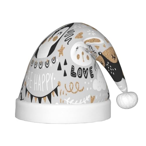 Kuilepa Funny Animals Series Weihnachtsmütze mit Weihnachtsmotiv, Weihnachtsmütze für Kinder, bequeme Unisex-Weihnachtsmützen für Weihnachten, Neujahr, Feiertage, Zubehör von Kuilepa