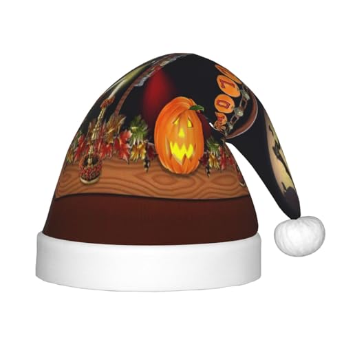 Kuilepa Halloween-Dekoration, Weihnachtsmannmütze, Weihnachtsmütze für Kinder, Unisex, bequeme Weihnachtsmützen für Weihnachten, Neujahr, Festtage, Partyzubehör von Kuilepa