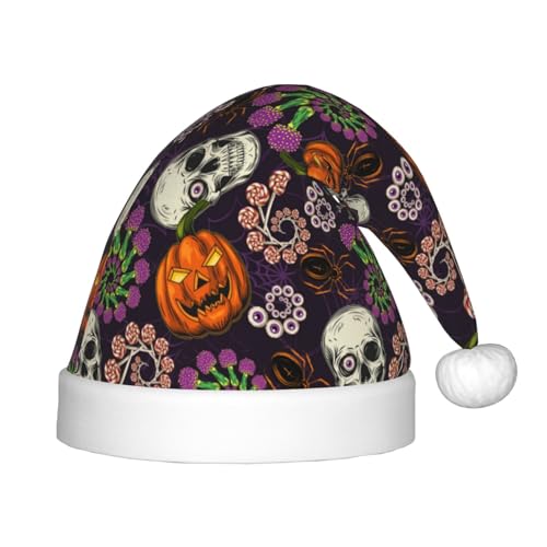 Kuilepa Halloween-Weihnachtsmütze mit Totenkopf-Druck, Weihnachtsmütze für Kinder, bequeme Unisex-Weihnachtsmützen für Weihnachten, Neujahr, Feiertage, Partyzubehör Kuilepa Halloween-Weihnachtsmütze mit Totenkopf-Druck, Weihnachtsmütze für Kinder, bequeme Unisex-Weihnachtsmützen für Weihnachten, Neujahr, Feiertage, Partyzubehör von Kuilepa