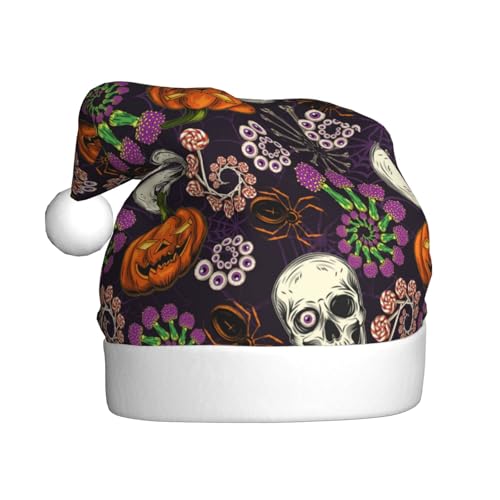 Kuilepa Halloween mit Totenkopf-Druck, Weihnachtsmütze, Weihnachtsmütze für Erwachsene, verdickte Weihnachtsmannmützen für Weihnachten, Neujahr, Urlaub, Partyzubehör Kuilepa Halloween mit Totenkopf-Druck, Weihnachtsmütze, Weihnachtsmütze für Erwachsene, verdickte Weihnachtsmannmützen für Weihnachten, Neujahr, Urlaub, Partyzubehör von Kuilepa