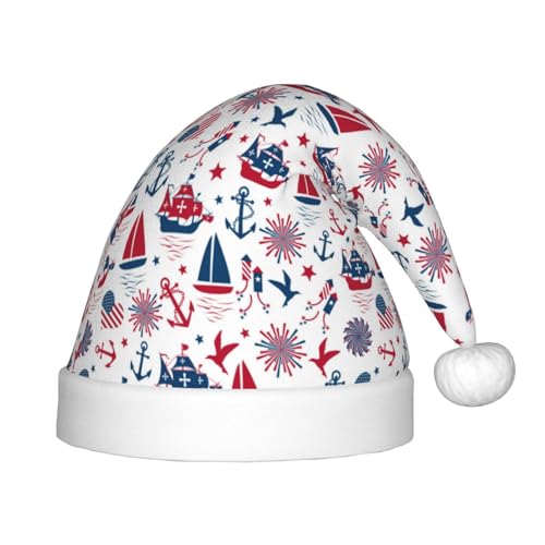 Kuilepa Happy Columbus Weihnachtsmütze, Weihnachtsmütze, Weihnachtsmütze für Kinder, Unisex, bequem, für Weihnachten, Neujahr, Feiertage, Partyzubehör von Kuilepa