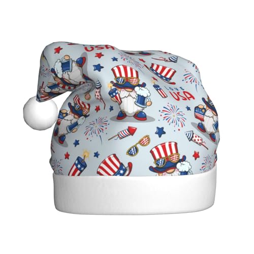 Kuilepa I Love Usa Weihnachtsmütze, Weihnachtsmannhut, Weihnachtsmütze für Erwachsene, verdickte Nikolausmützen für Weihnachten, Neujahr, Partyzubehör von Kuilepa