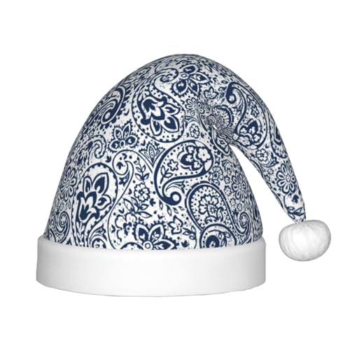 Kuilepa Paisley4 Weihnachtsmütze mit Paisley-Muster, Weihnachtsmütze für Kinder, bequeme Unisex-Weihnachtsmützen für Weihnachten, Neujahr, festliche Partyzubehör von Kuilepa