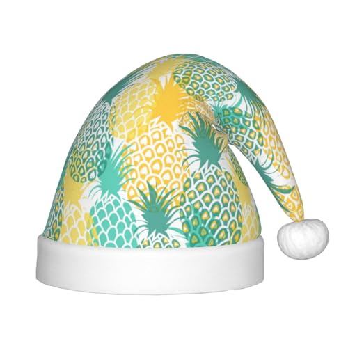 Kuilepa Pineapples1 Weihnachtsmannhut, Weihnachtsmütze für Kinder, bequeme Unisex-Weihnachtsmützen für Weihnachten, Neujahr, Partyzubehör von Kuilepa