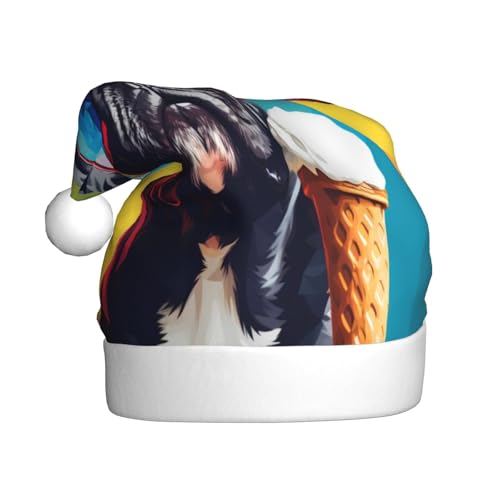 Kuilepa Regenbogen-Sonnenbrille, Nikolaushut, Weihnachtsmannhut, Weihnachtsmannhut, Weihnachtsmütze für Erwachsene, verdickte Weihnachtsmannmützen für Weihnachten, Neujahr von Kuilepa